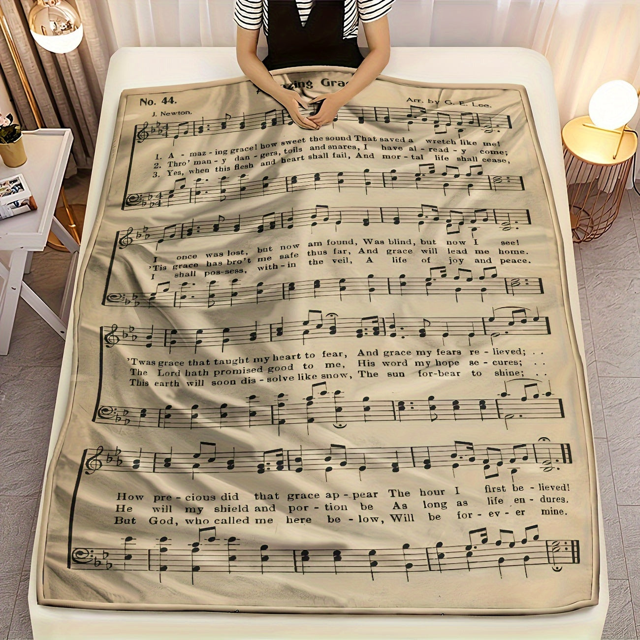 Kuchli Flanel bosma choyshabli yostiq bilan pianino notasi dizayni uchun divan yostiq, turar joy va sayohat uchun