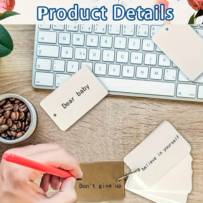 300 ta Kraft Flash Cards bilan Binder halqalar, o'qish va ofis uchun