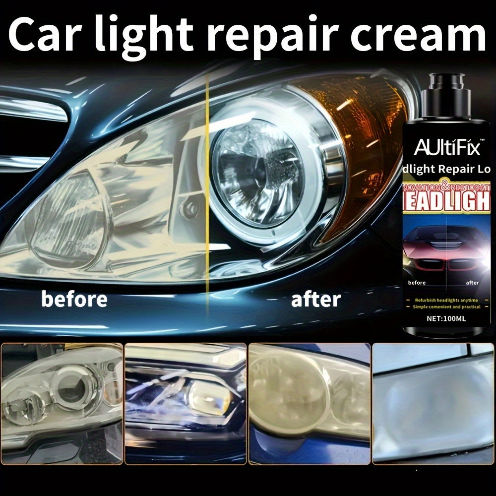 Car Headlight Repair Cream 100ml Scratch & Oxidation Removal Plastic Polish