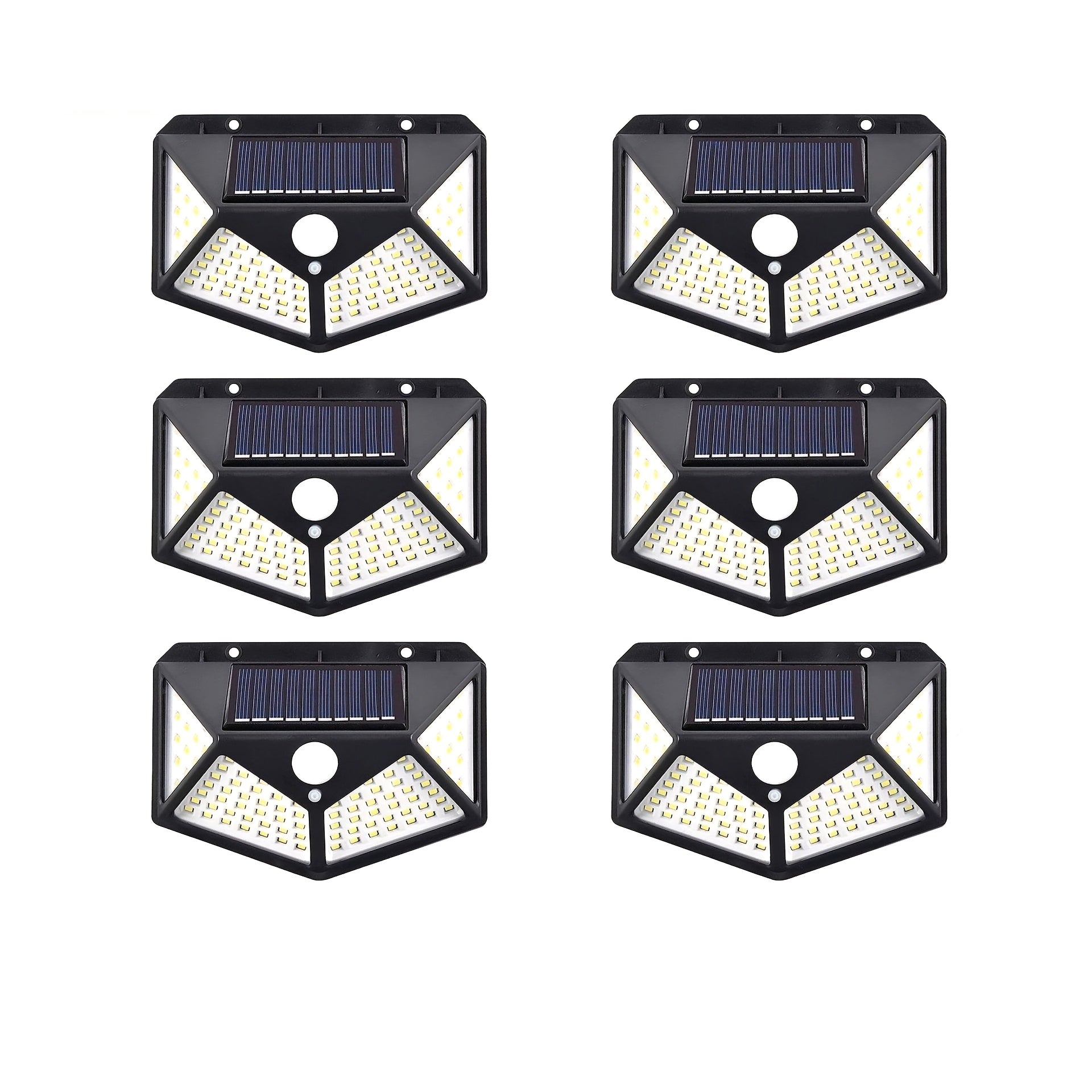 Luces solares de pared para exteriores con 100 LED cada una, sensor de movimiento, aplique desmontable