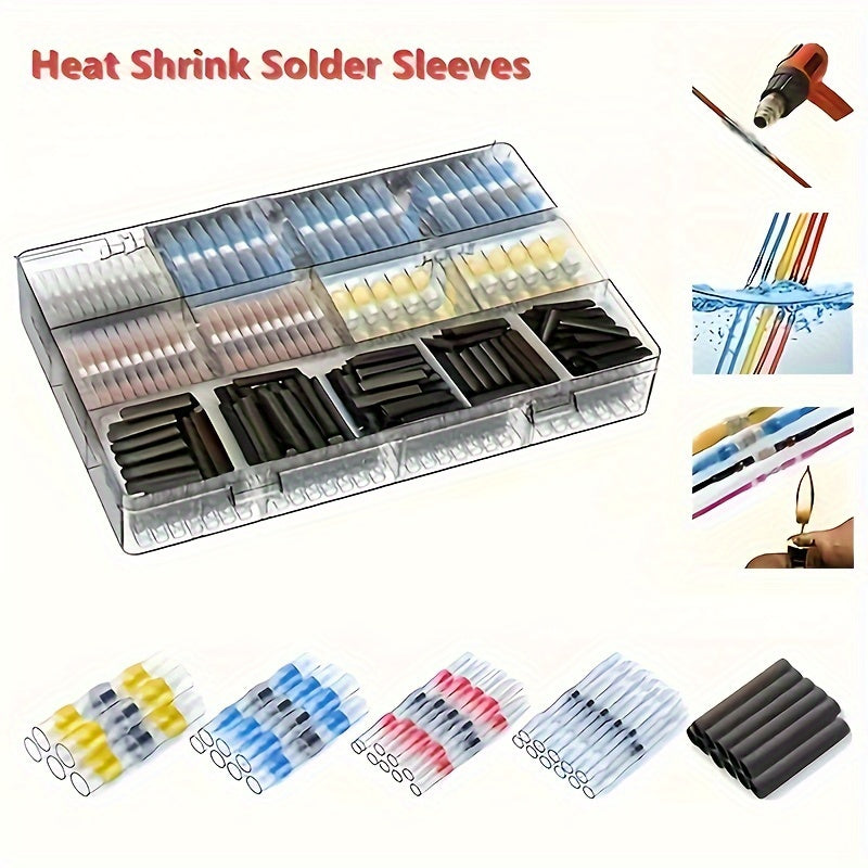 930pcs Waterproof Heat Shrink Solder Butt Connectors Kit Insulated Electrical Repair
