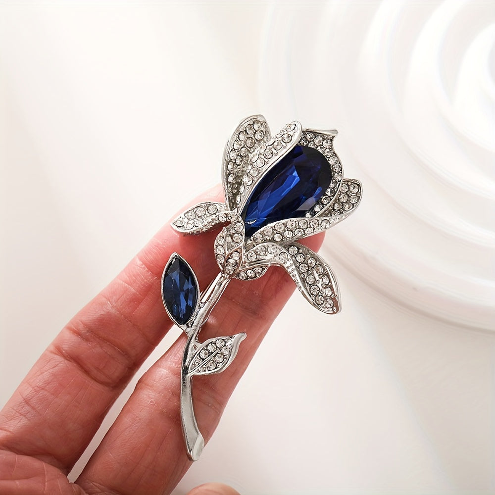Elegant Crystal Brooch with Lily Design for Women