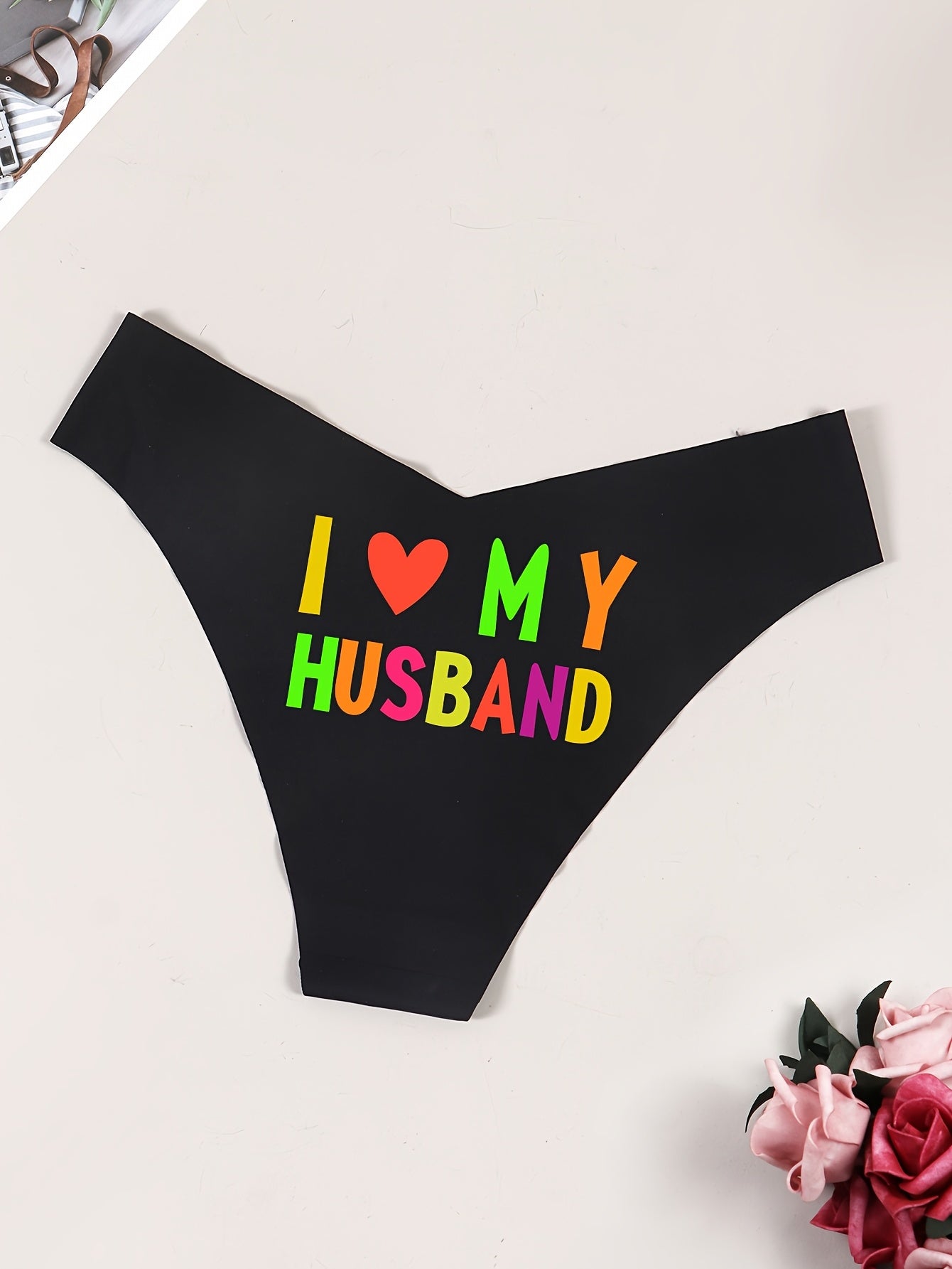 Plus Size Women's Breathable Nylon Panties with Heart Print Comfortable Underwear