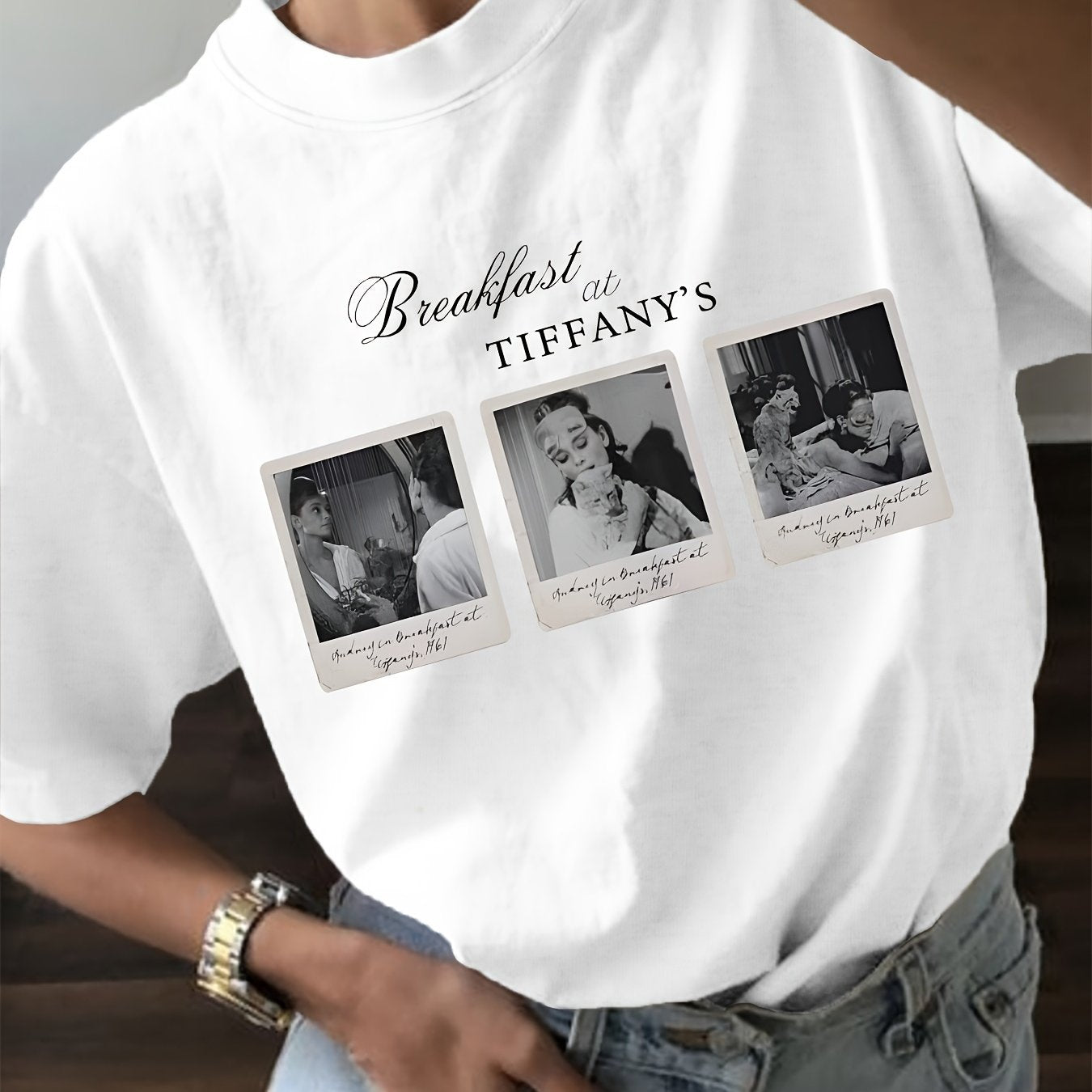 Women's Short Sleeve Crew Neck T-Shirt with Figure Print Casual Summer Spring