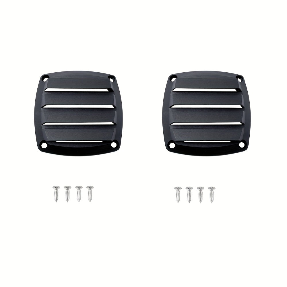 Set of 2 Black Nylon Ventilator Grilles for RVs Travel Trailers and Yachts