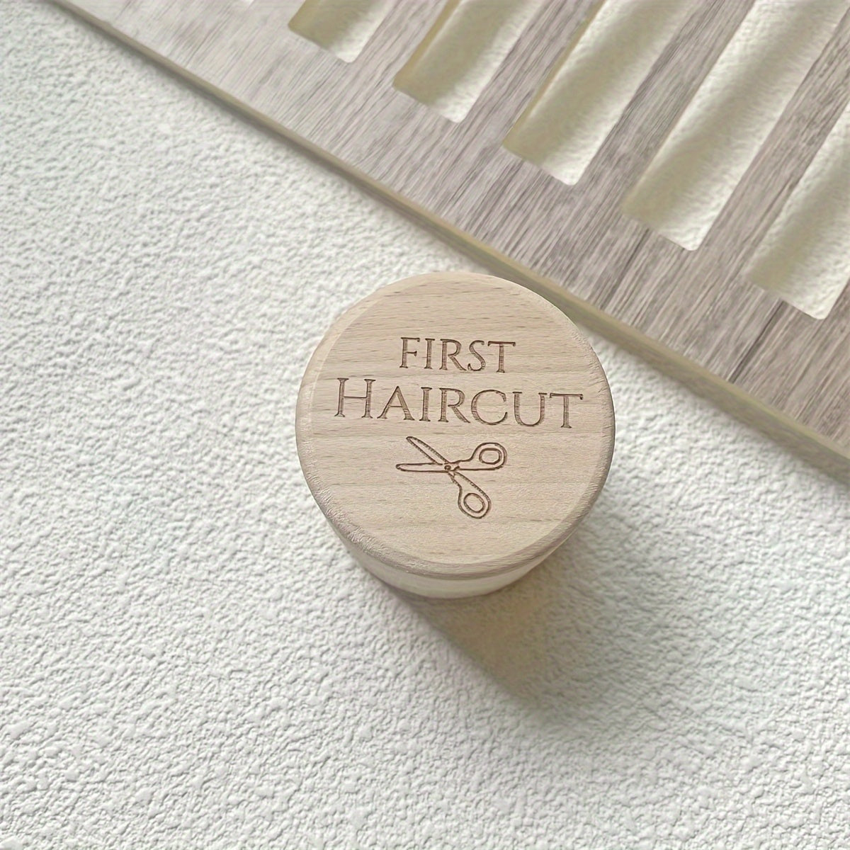 Baby Keepsake Storage Box for First Haircut and Baby Birthday Gift Solid Wood