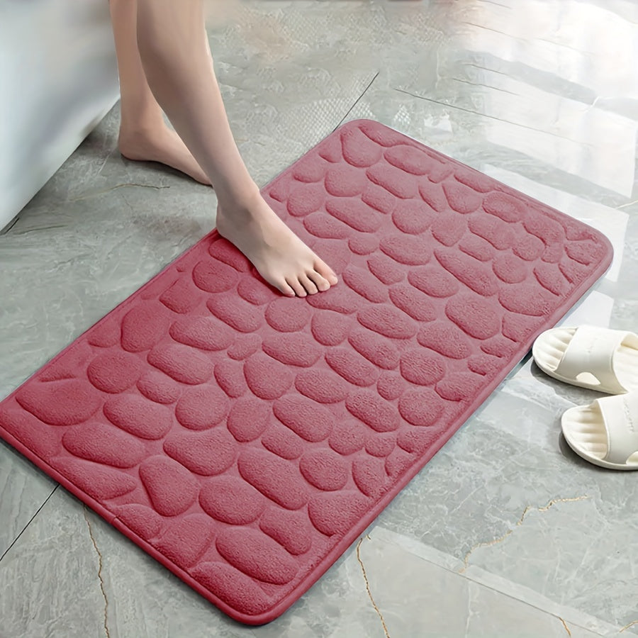 Alfombra de baño de espuma viscoelástica de lujo antideslizante, suave y absorbente para bañeras y duchas