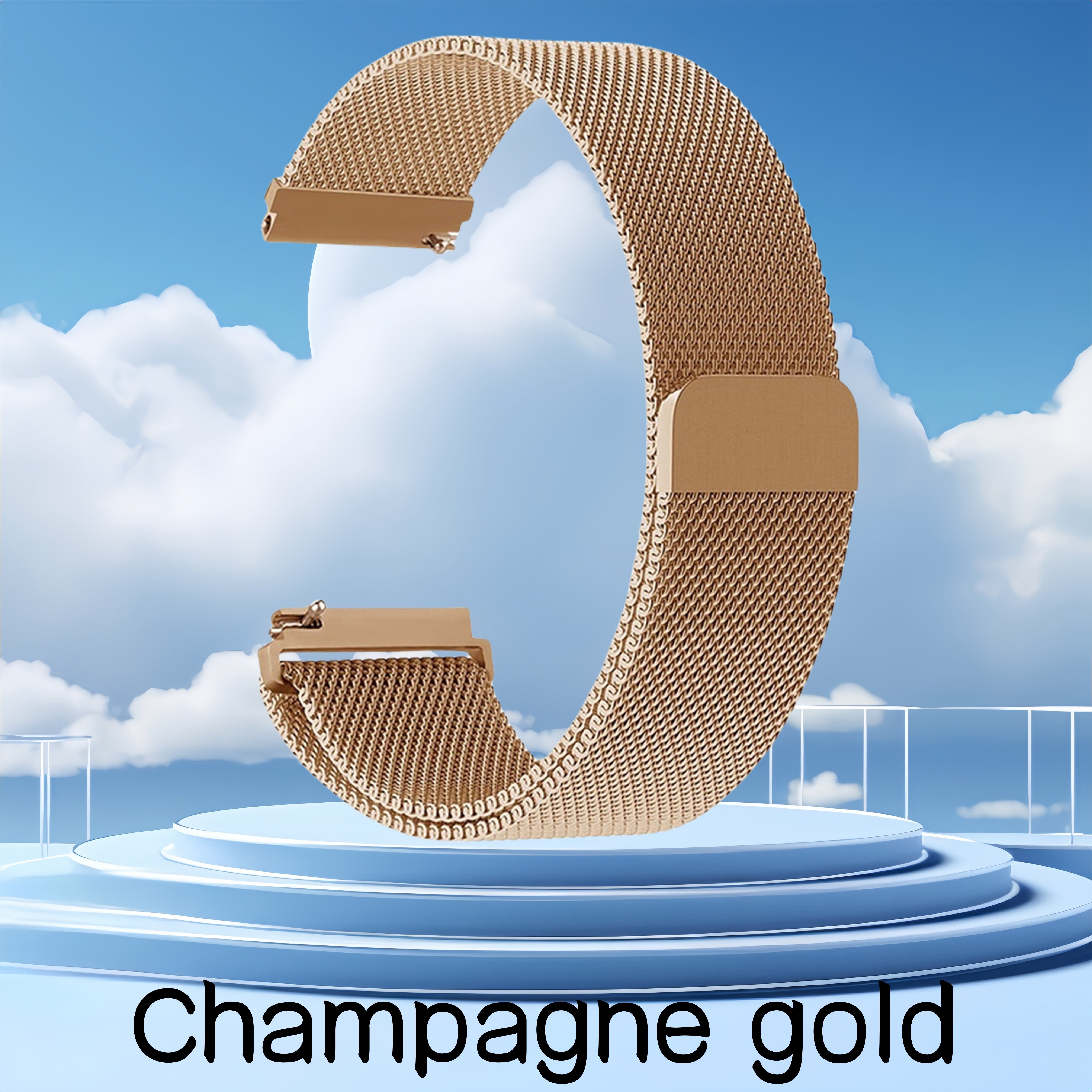 Stainless Steel Mesh Watch Band 20mm Magnetic Closure Compatible with Samsung Galaxy Watch 4 5 6 and Watch 4 Classic 5 Pro