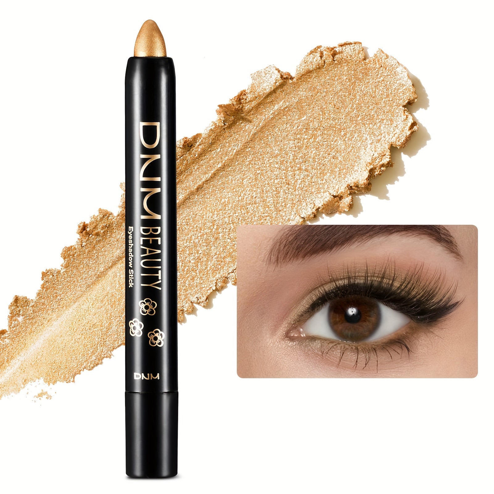 Lápiz de sombra de ojos monocromático con brillo para mujer, resistente al agua, acabado brillante, maquillaje de ojos de alta luminosidad