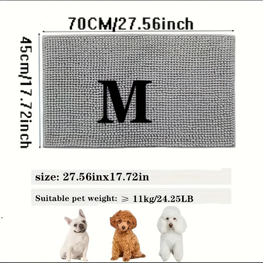 Microfiber Dog Door Mat Absorbs Moisture Dirt Non-Slip Washable Entryway Rug for Indoor Floors