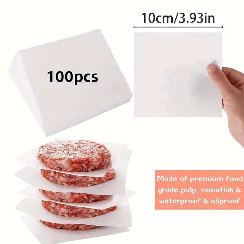 100-Pack Butcher Paper Squares for Burgers Baking BBQ Freezing Non-Stick Waterproof