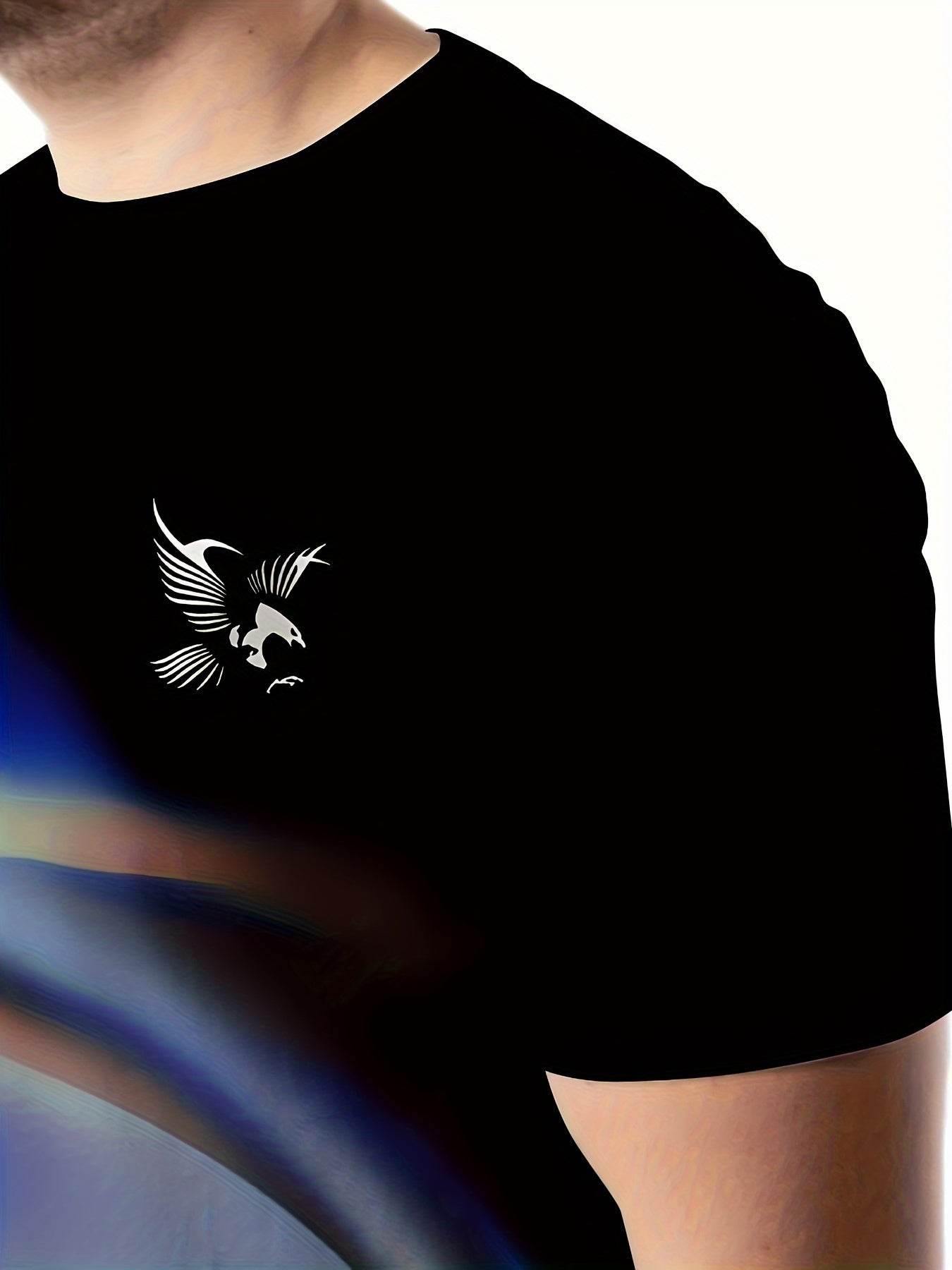 Plus Size Men's T-Shirt with Abstract Graphic Crew Neck Summer Polyester Casual Fitness Leisure