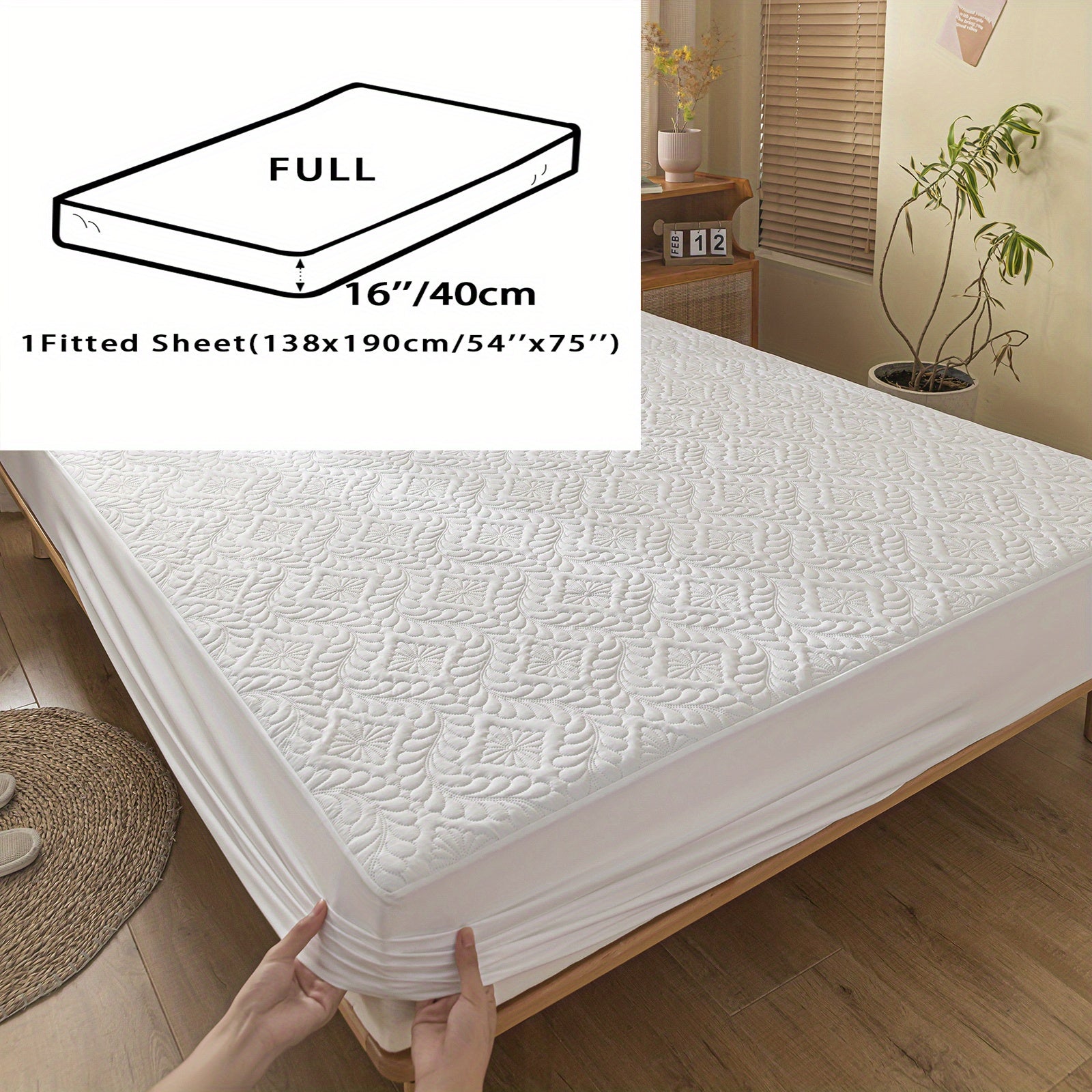 Set of 2 Waterproof Mattress Protector Pillowcases 3D Air Bamboo Breathable Soft