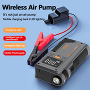Portable Car Inflator Pump with Emergency Night Light and Wireless Power 8000mAh Lithium Battery