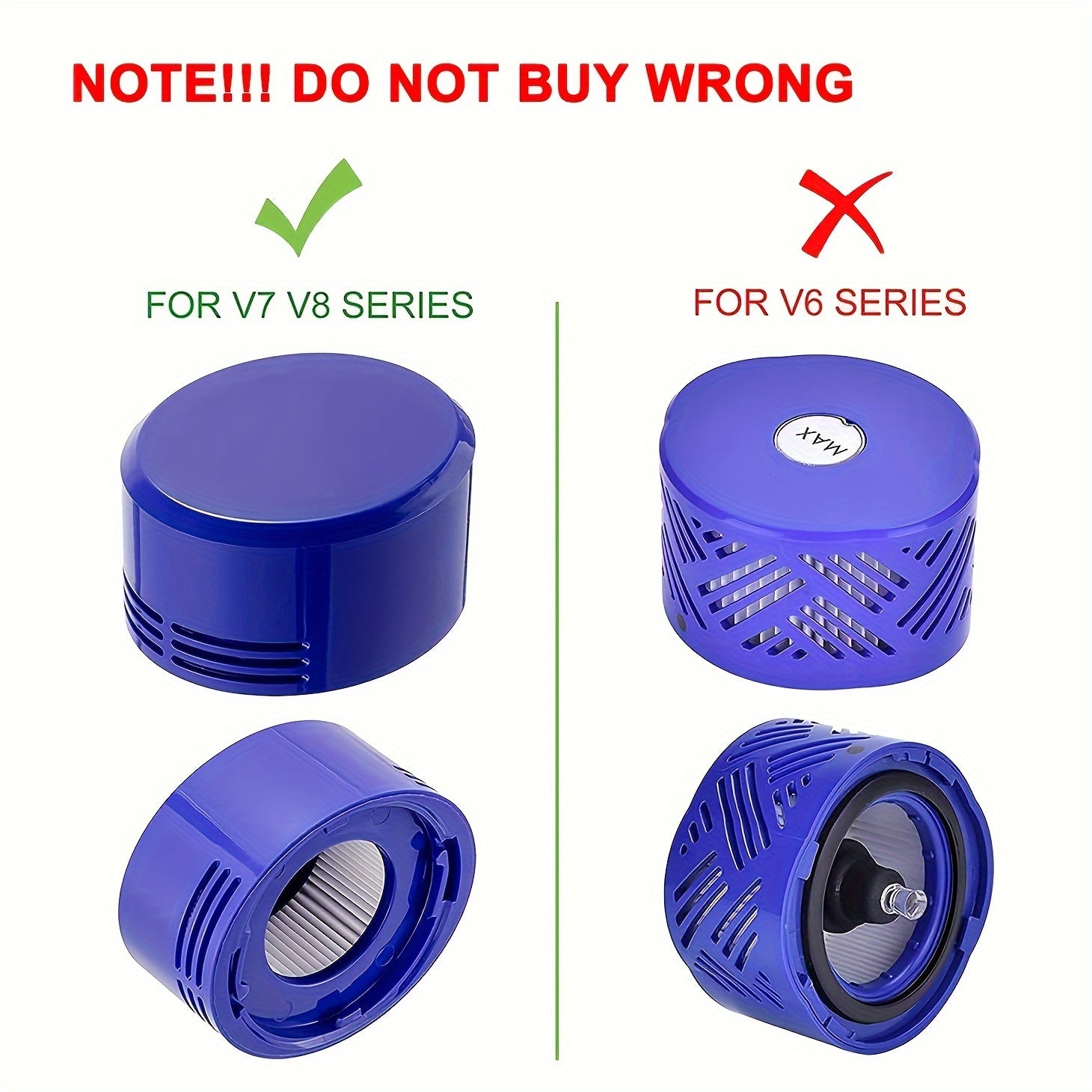 Dyson filtri almashtirish to'plami V6, V7 va V8 modellari uchun - 2 ta old filtr, 2 ta keyingi filtr va tozalash cho'tkasi aksessuarlarini o'z ichiga oladi