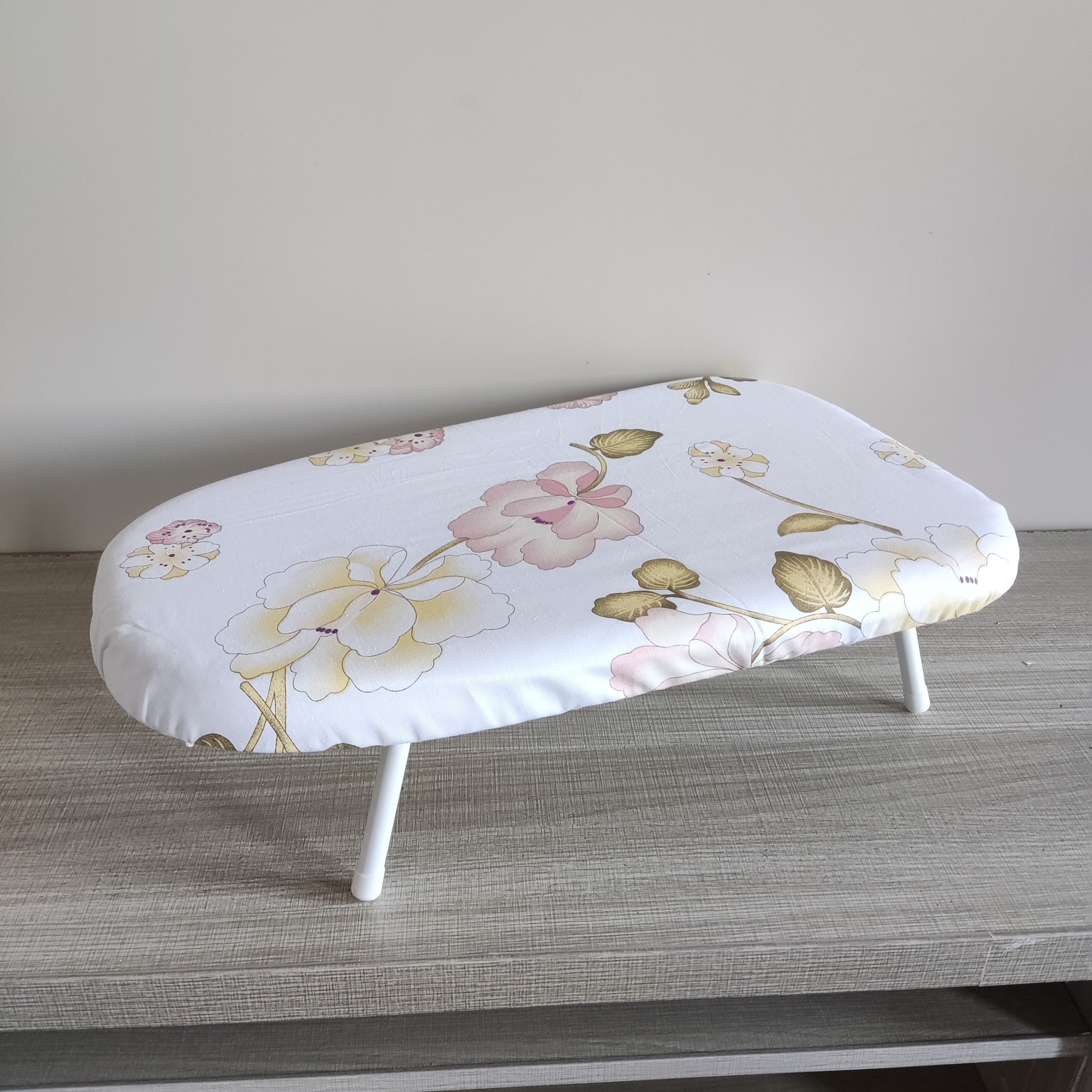 Compact Floral Ironing Board Foldable Tabletop Clothes Pressing Pad