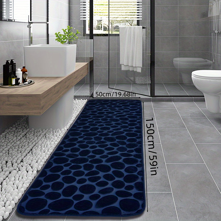 Элегантный коврик из полиэстера с геометрическим узором — роскошный, нескользящий и впитывающий, идеально подходит для ванных комнат, спален, кухонь и других помещений — прочный, устойчивый к пятнам и легкоочищаемый коврик для пола и ванной комнаты