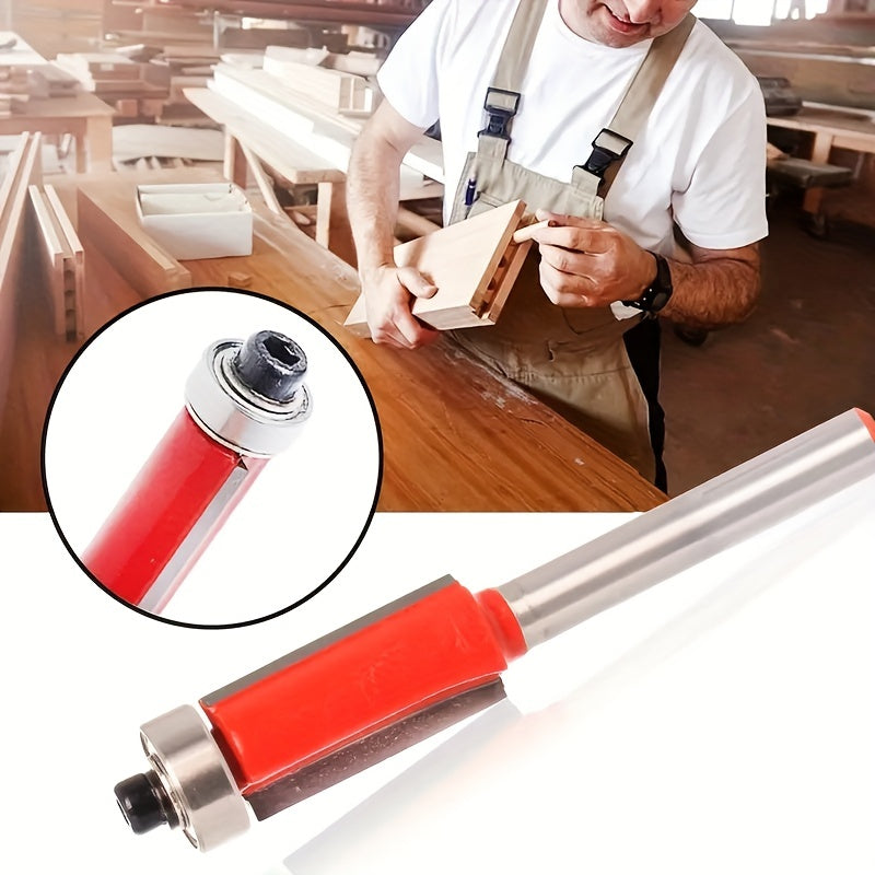 4 dona yog'och ishlash uchun tekis kesish router boti to'plami, aniq kesish uchun rulmanli pichoqchilar