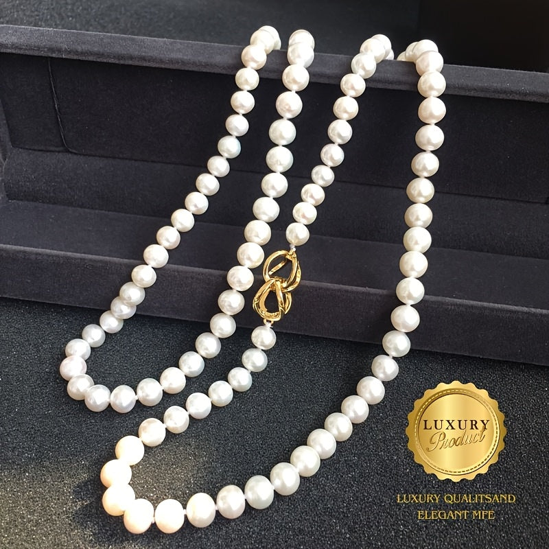 Vintage uslubidagi Moda Marvarid Uzun Tirnoq Zanjiri tabiiy marvaridlar bilan, Sevgi kuni yoki har qanday bayram moda kiyimlari uchun sovg'a berish uchun mukammal sovg'a qutisida taqdim etilgan.