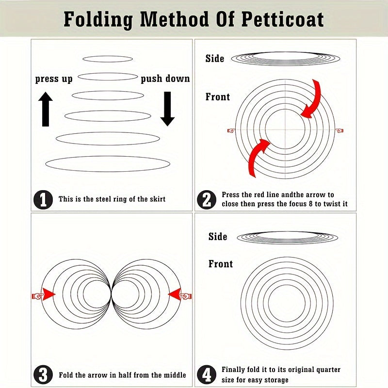 White Petticoat for Weddings and Parties with 4 Hoops and 5 Ruffles