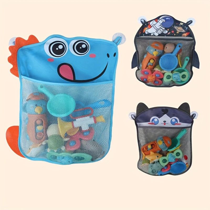 Baby Bath Toy Storage Bag with Suction Cups Kid's Bathroom Organizer