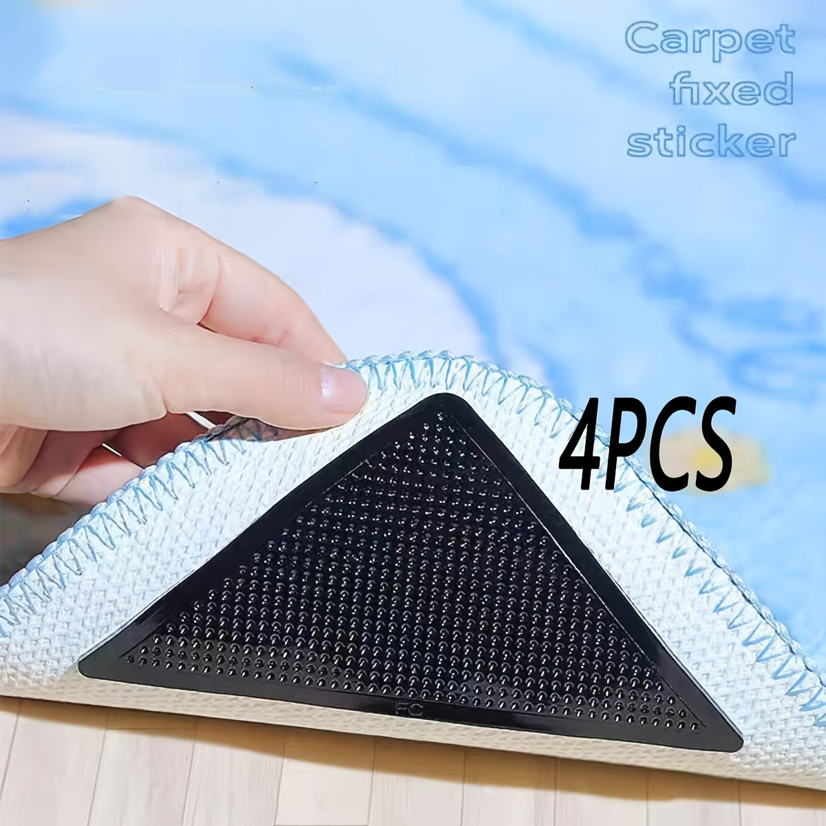 Silicone Triangle Carpet Anti-Slip Pads Set of 4 for Bedroom and Living Room