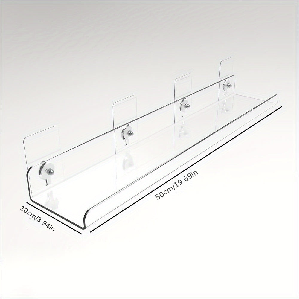 Acrylic Bathroom Shelf Wall Mount Punch-Free Toilet Storage Organizer