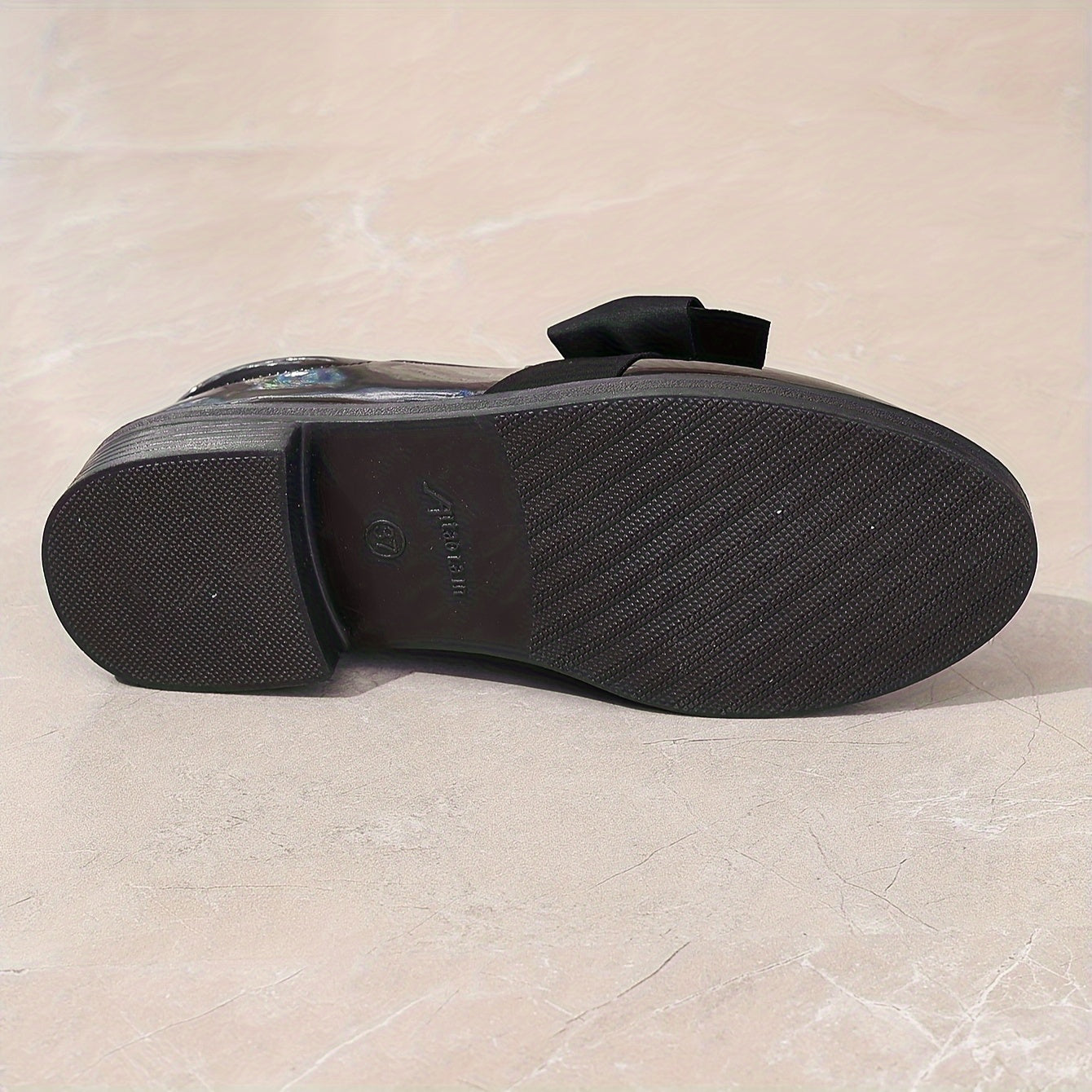 Women's Black Synthetic Bowknot Loafers Slip-On Casual Shoes