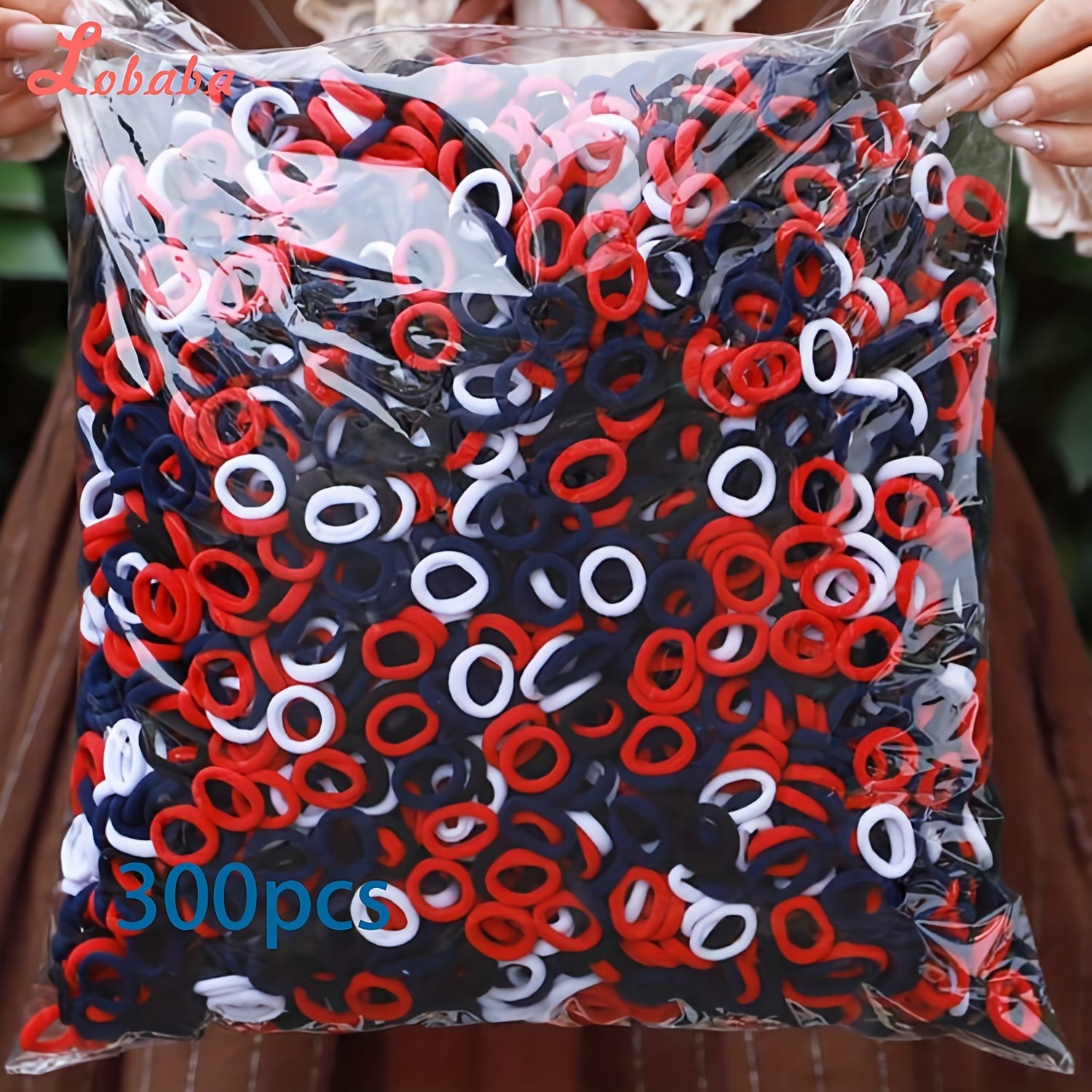 300PCS Elastic Hair Ties for Teens and Adults Seamless Rubber Bands in Mixed Colors