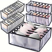 Lightweight Storage Box with Grids for Underwear Socks and Jeans Nylon Solid