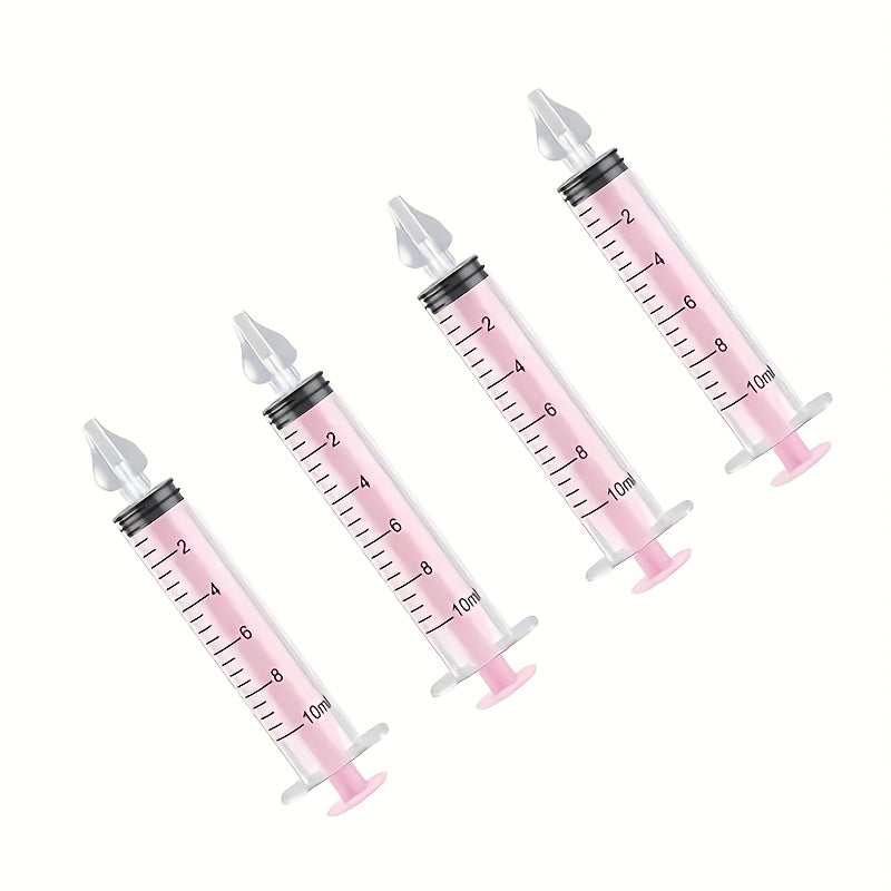 0-3 yoshdagi chaqaloqlar uchun to'rt dona burun aspiratorlari, BPA dan ozod plastikdan tayyorlangan. Xavfsiz so'rish shpritslari ko'k, shaffof va pushti ranglarda - yumshoq burun tozalash uchun ideal.