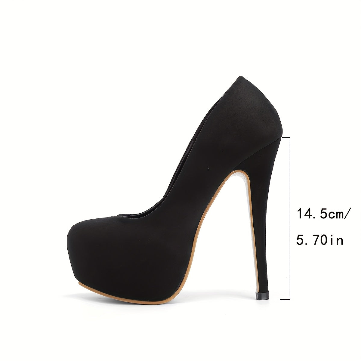 Women's Black Velvet High Heel Platform Shoes Size 37-47