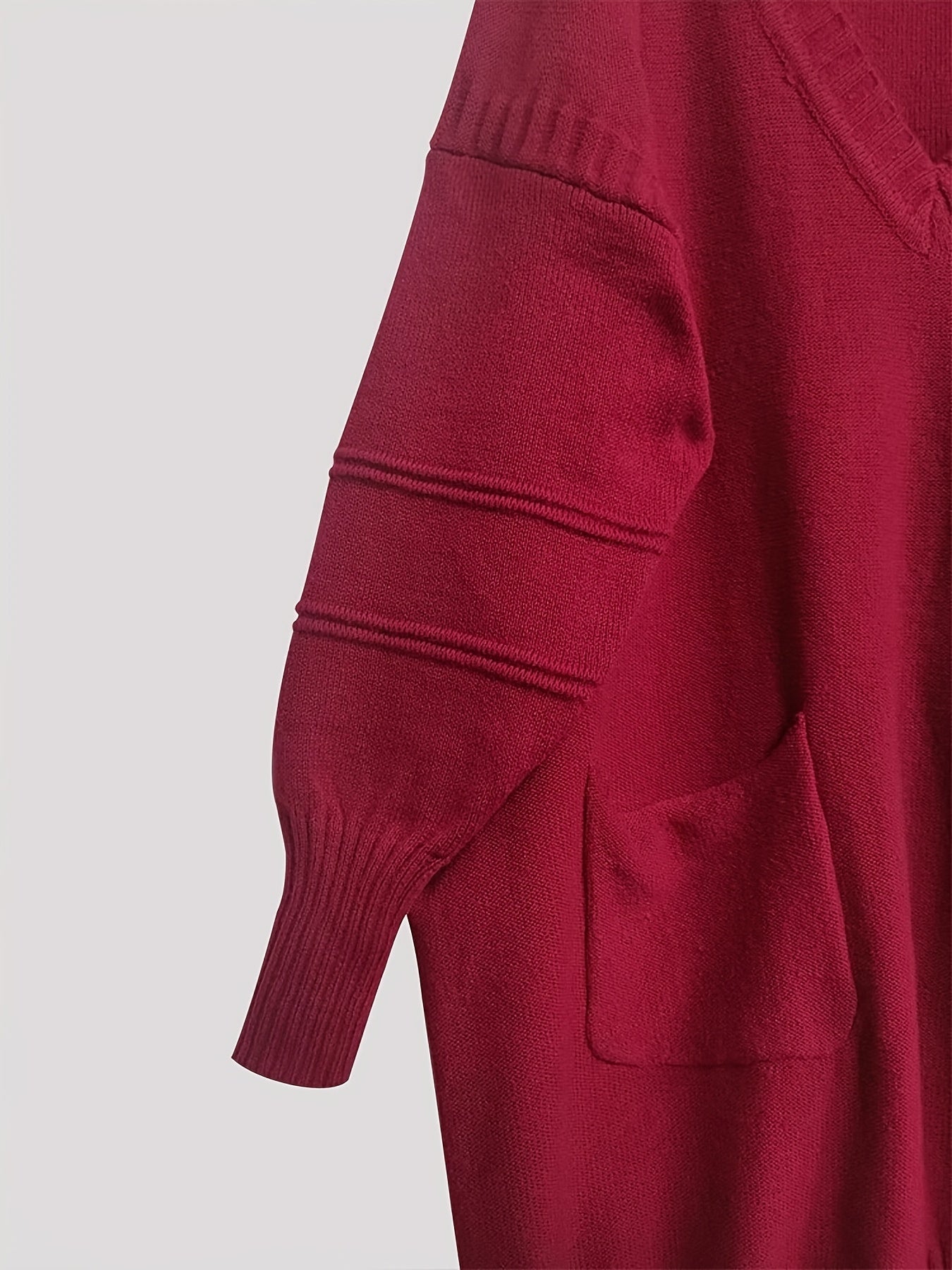 Women's V-Neck Pullover Sweater Viscose Knit Fall Winter Solid Color