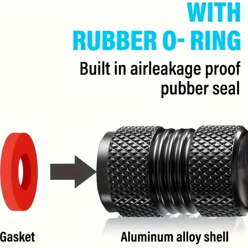 Set Of 4 Aluminum Alloy Tire Valve Caps for Cars Motorcycles Bicycles