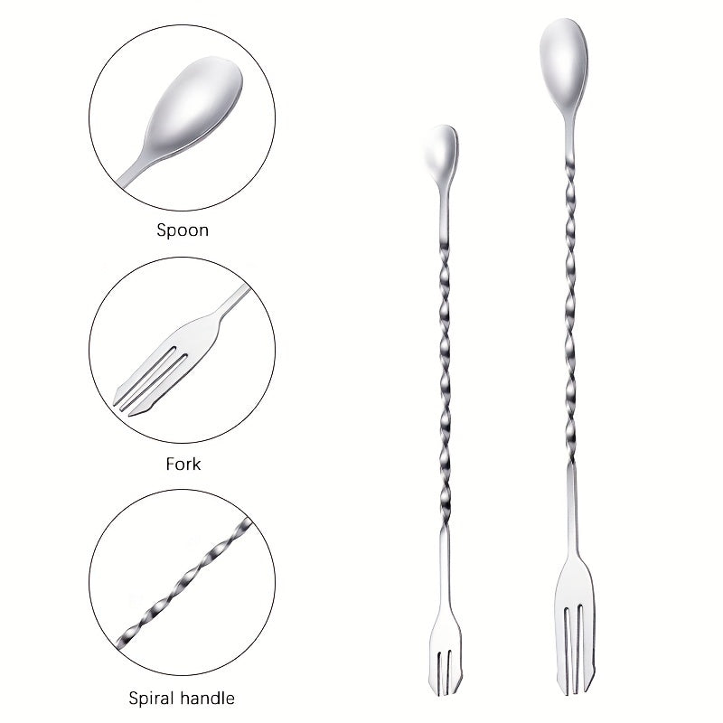 Stainless Steel Bar Spoons Set 1/2/4 Pcs for Coffee Milk Tea Cocktails