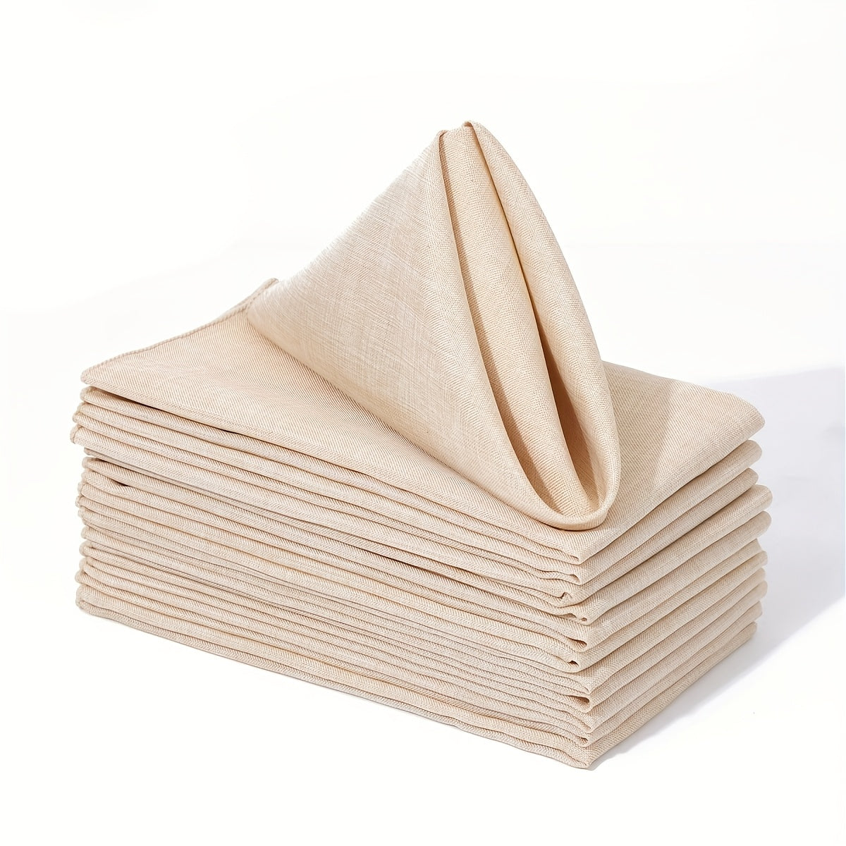 Beige Polyester Blend Dinner Napkins 45.72cm Square Soft Durable for Special Occasions