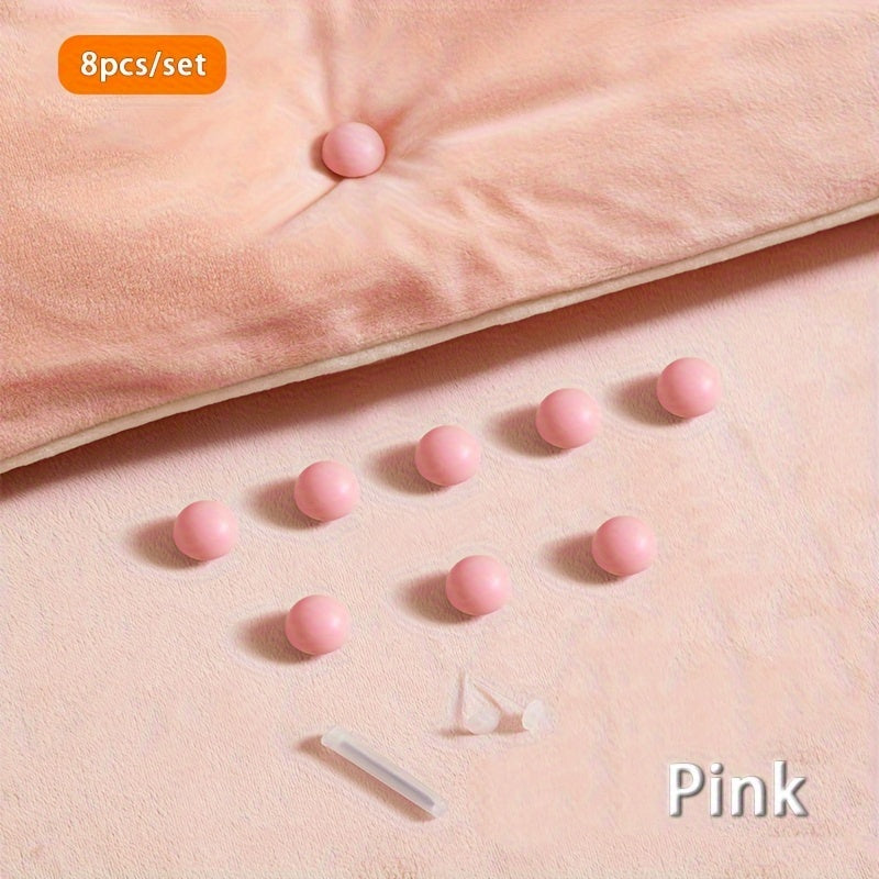 Set of 6 or 8 Mushroom Head Bedding Clips for Securing Sheets and Quilts