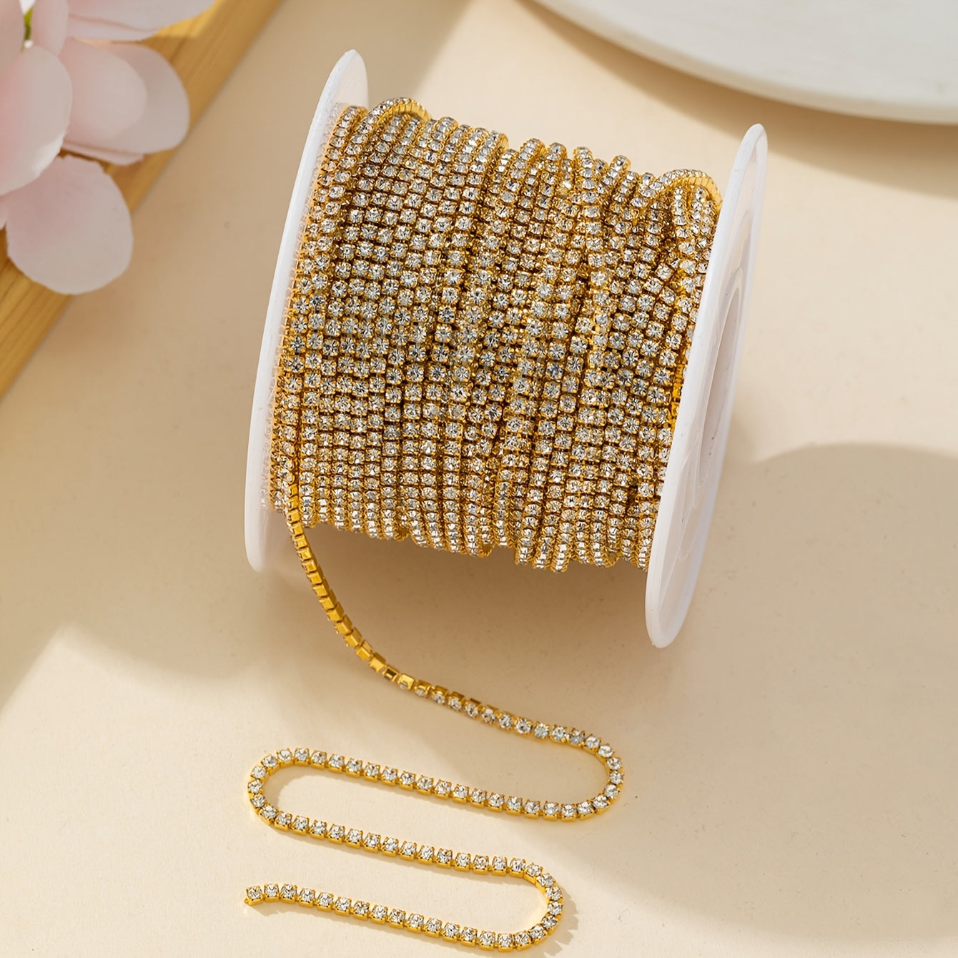 Элегантная цепочка для ногтей с блестками и стразами длиной 400 см, украшения для ногтей с ультра-блестками и алмазами