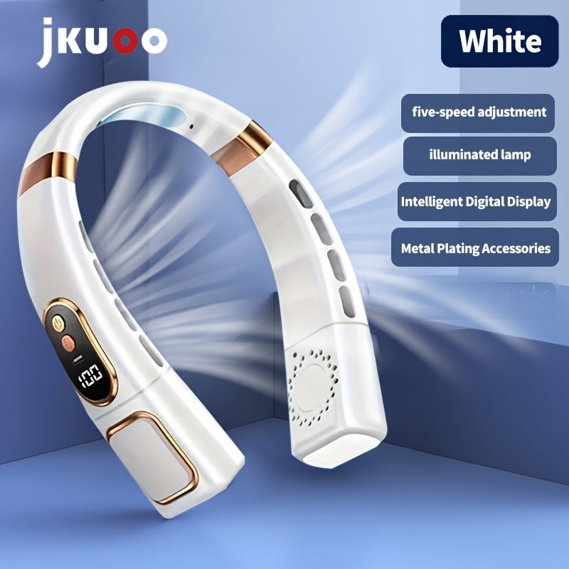 Wearable Personal Cooling Fan Portable Neck Fan 5-Speed USB Rechargeable