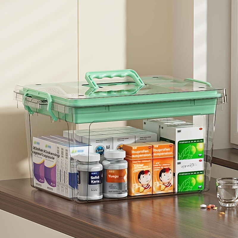 Organizador modular de almacenamiento con gran capacidad y pastillero para almacenamiento en el hogar y primeros auxilios