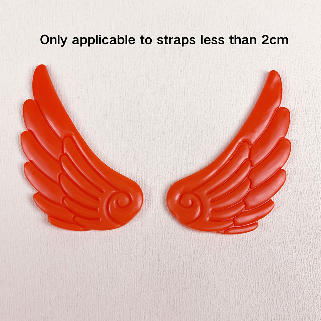 Unisex Shoe Charms Angel Wings PVC Removable Heel Decorations Fits Up to 2cm