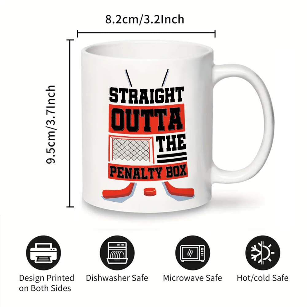 Hockey Themed Ceramic Mug 11oz Food Safe Office Camping Dining