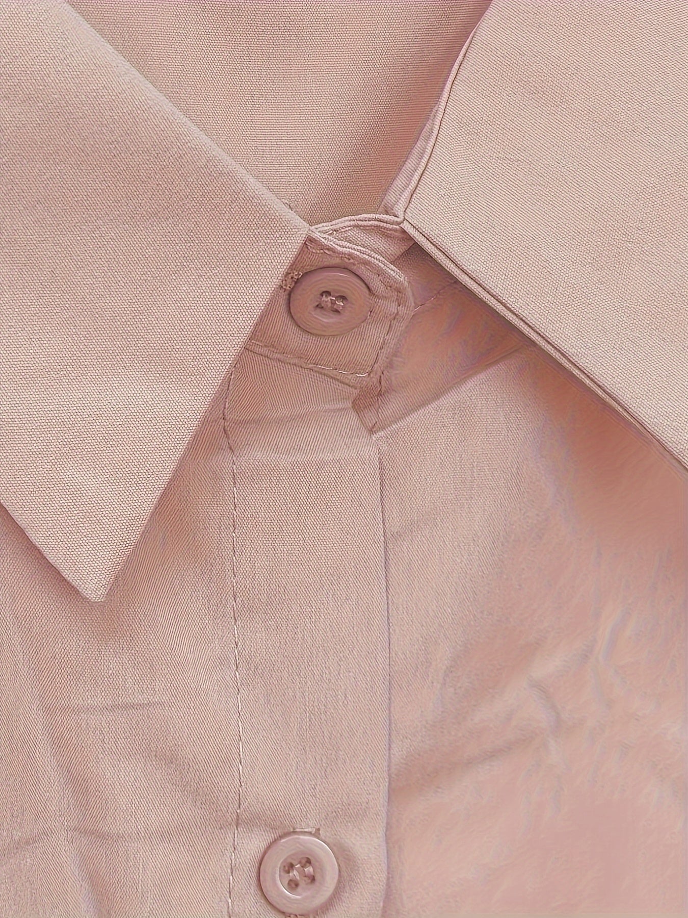 Women's Casual Oversized Midi Shirt with Lapel Collar and Button Details in Polyester Spandex Blend