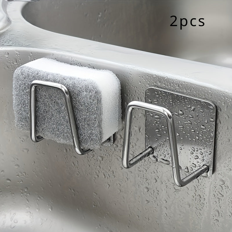 2 ta zamonaviy metall lavabolar uchun caddy tashkilotchilari to'plami - oshxona va hammomni tartibga solish uchun oson o'rnatiladigan devorga o'rnatiladigan gubka ushlagich, tozalovchi va idish tokchasi