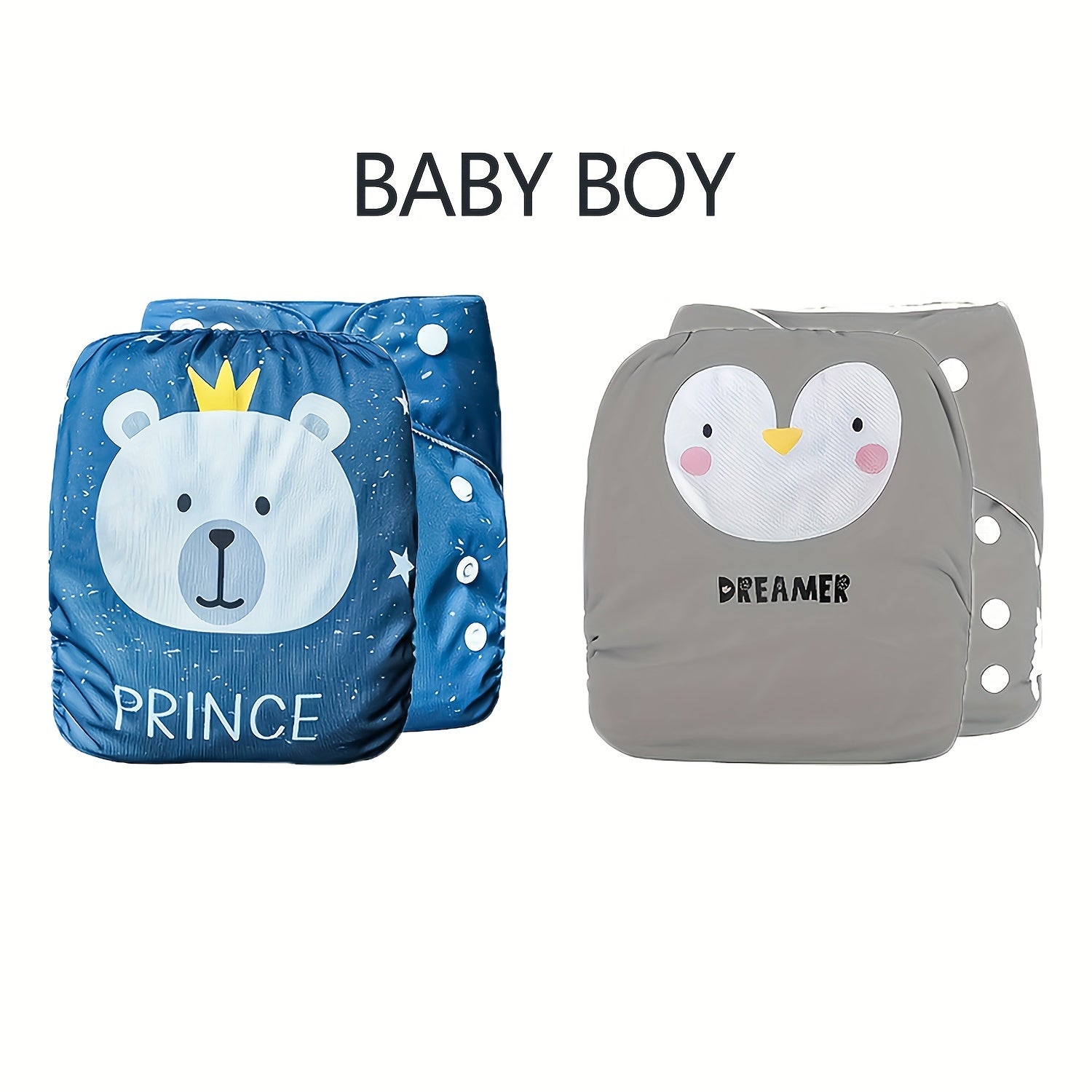 Qayta ishlatiladigan mato o'quv shartlari 2-to'plam bolalar uchun suv o'tkazmaydigan sozlanadigan snap