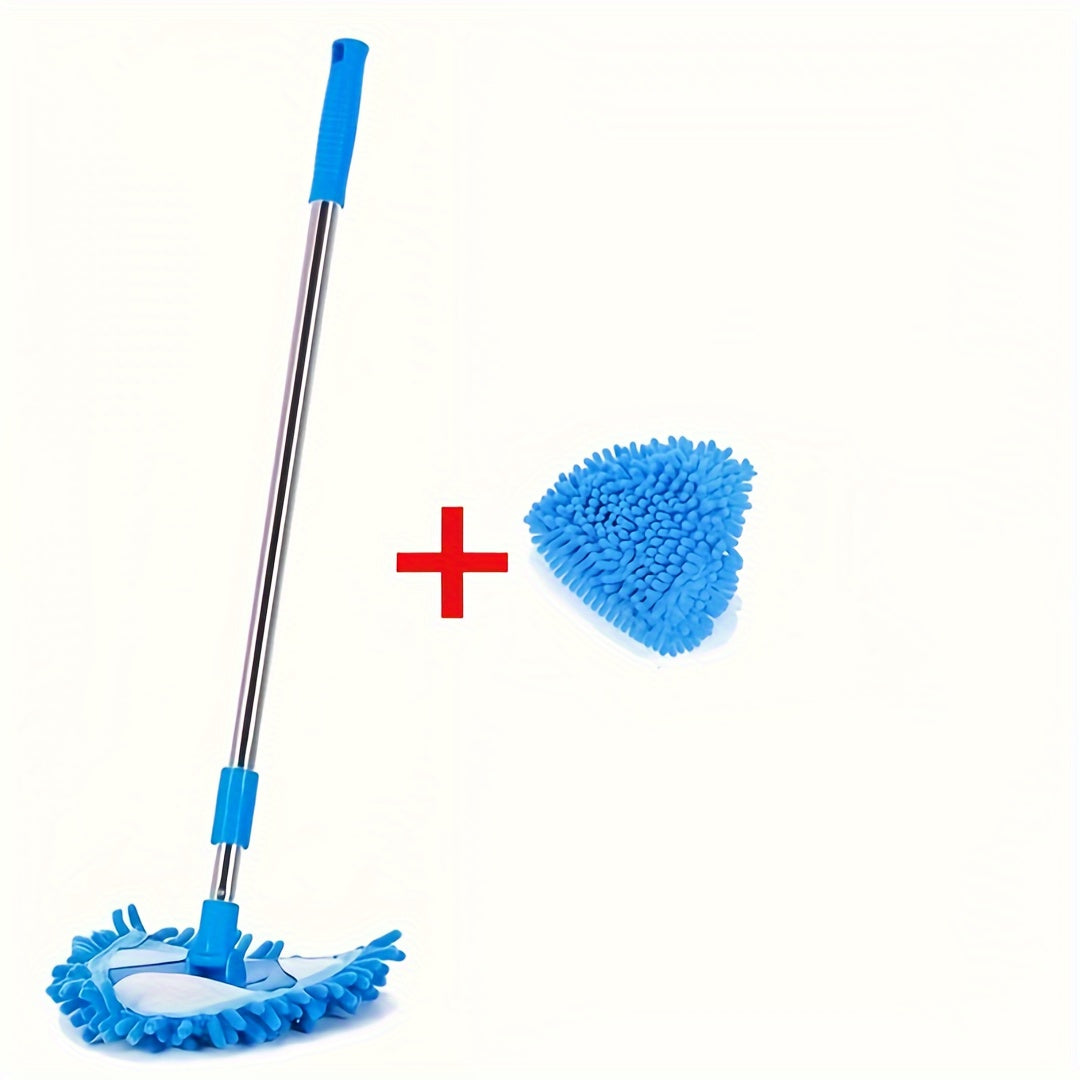 Набор треугольных швабр с поворотной головкой на 360°, выдвижной ручкой, идеален для влажной и сухой уборки полов, стен, плитки и автомобилей, не требует электричества, идеально подходит для уборки дома и кухни.