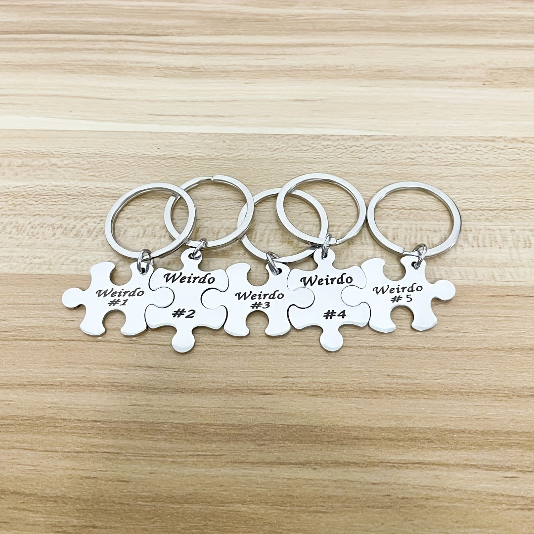 Set of 5-10 Engraved Stainless Steel Best Friends Puzzle Keychains for Graduation Christmas