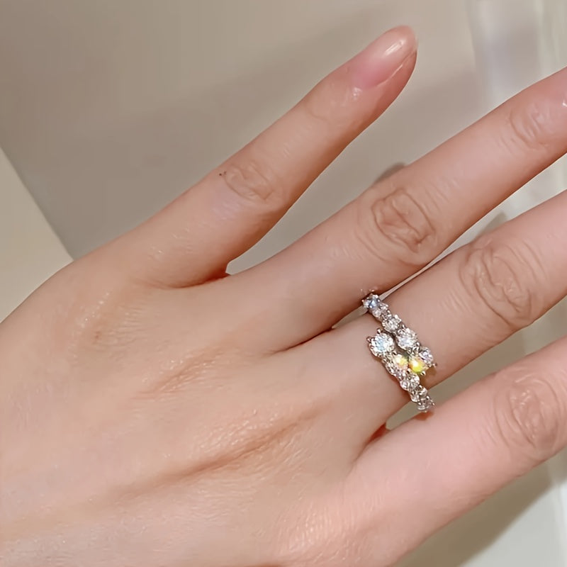 Ayollar va qizlar uchun Sterling Silver Moissanite Twist Cuff Ring