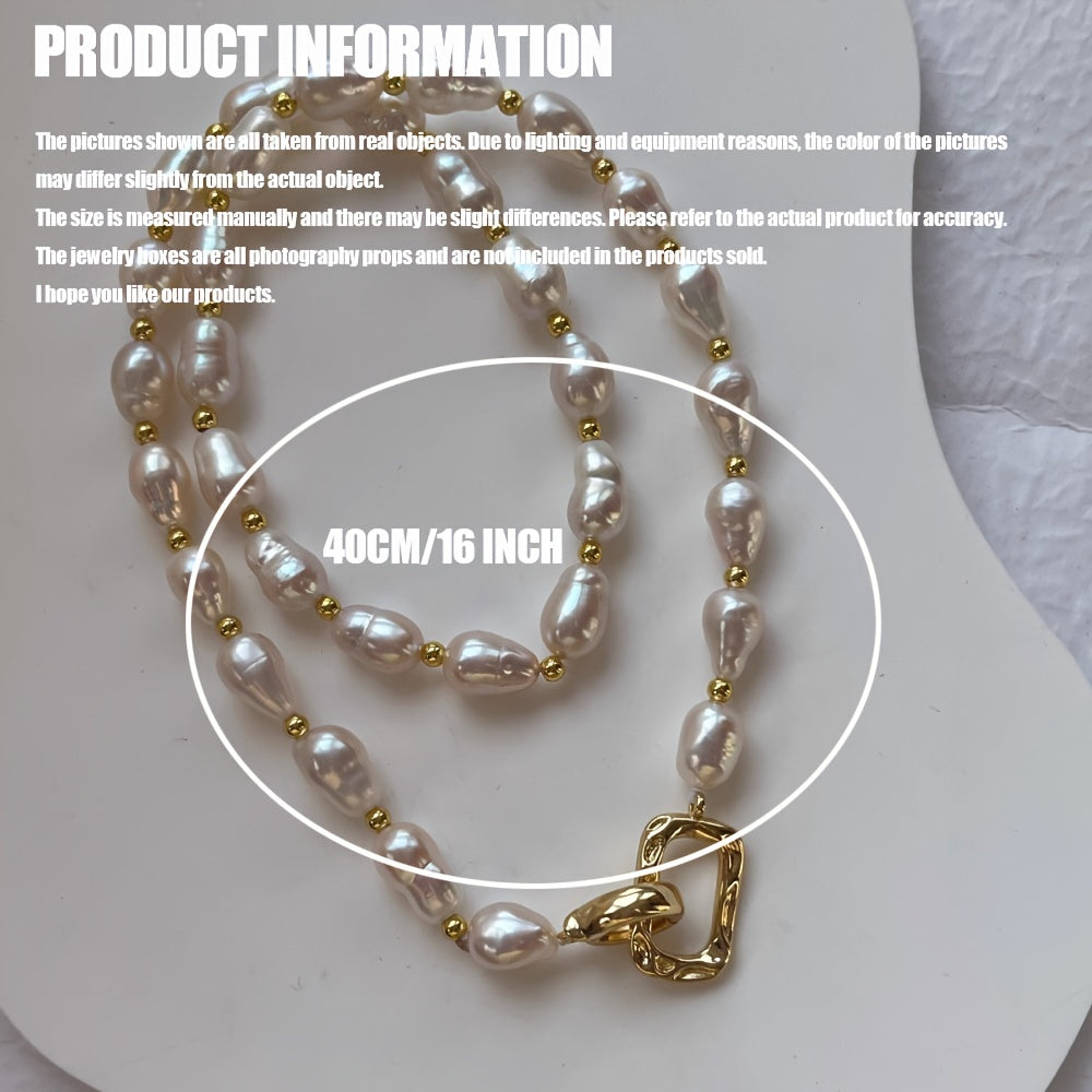 Freshwater Pearl Necklace Beaded Choker Elegant Jewelry for Daily and Travel Use