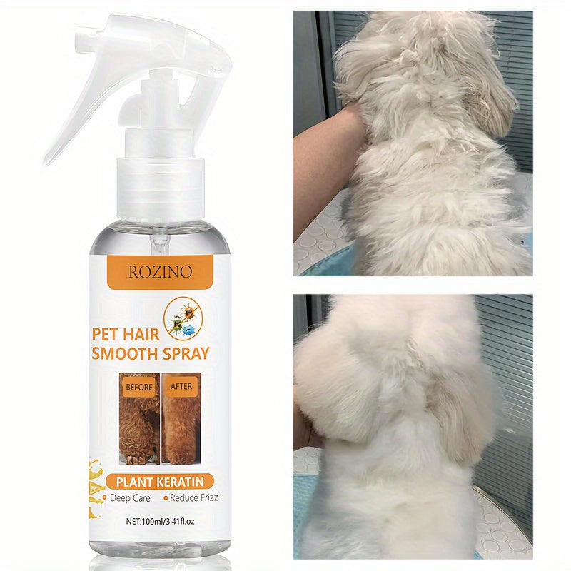Pet Hair Care Spray 100ml Deodorizes Smoothens Non-Greasy for Cats Dogs